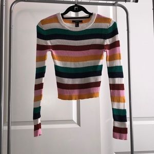 Striped cropped sweater
